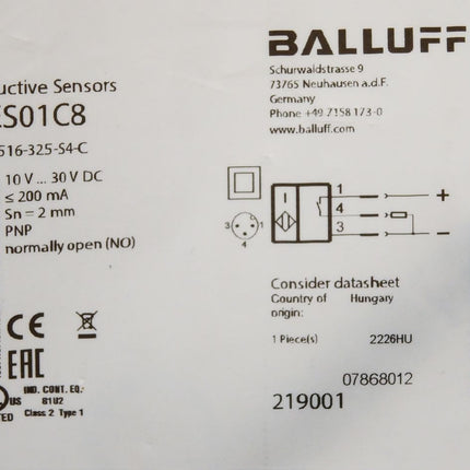 Balluff BES01C8 Induktiver Sensor BES516-325-S4-C / Neu OVP - Maranos.de