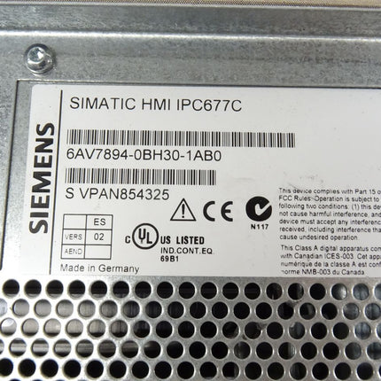 Siemens 6AV7894-0BH30-1AB0 Simatic HMI IPC677C 6AV7 894-0BH30-1AB0