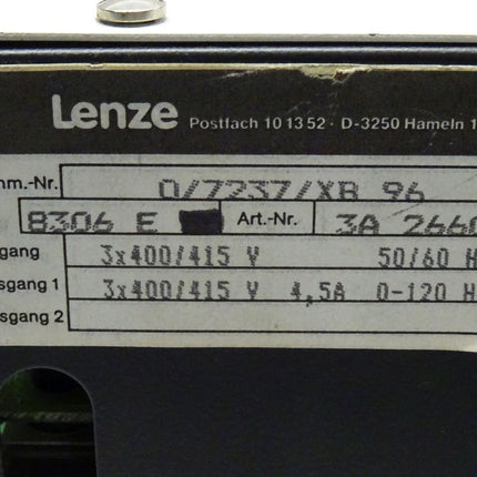 Lenze 8300 Frequenzumrichter 3A2660 // 8306 E // 0/7237/XB 96