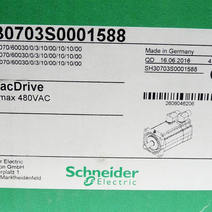 Schneider Electric Servomotor SH30703S0001588 SH3 070 SH070/60030/0/3/10/00/10/10/00 6000-8000rpm 1.45kW - Maranos.de