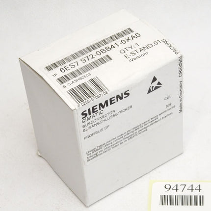 Siemens Busanschlussstecker Profibus DP 6ES7972-0BB41-0XA0 / 6ES7 972-0BB41-0XA0 / Neu OVP versiegelt