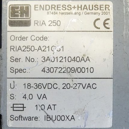 Endress+Hauser RIA250 / RIA250-A21G