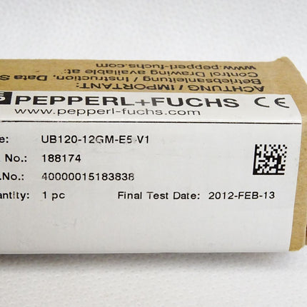 Pepperl+Fuchs Ultraschallsensor UB120-12GM-E5-V1 188174 / Neu OVP - Maranos.de