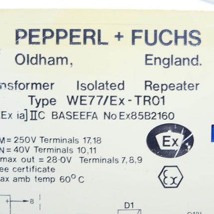 Pepperl+Fuchs Transformer Isolated repeater WE77/Ex-TR01 - Maranos.de