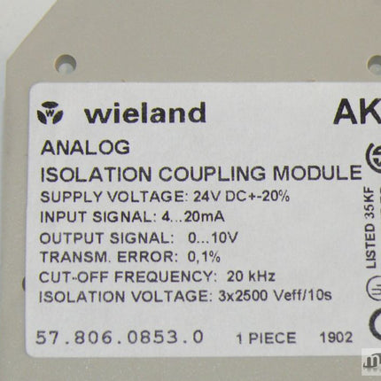 NEU-OVP Wieland AKT 57.806.0853.0 Analog Isolation coupling Module