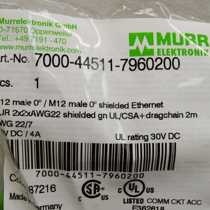 Murr Elektronik Kabel 7000-44511-7960200 / Neu OVP - Maranos.de