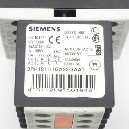 Siemens 3RH1911-1GA22-3AA1 Hilfsschütz 3RH1 911-1GA2 2-3AA1 | Maranos GmbH