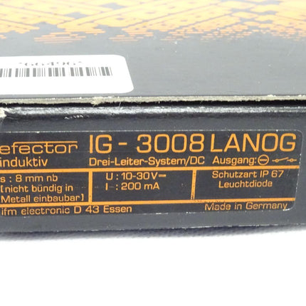IFM efector IG-3008-LANOG induktiver Sensor IG3008LANOG 10-30V / 200mA NEU-OVP