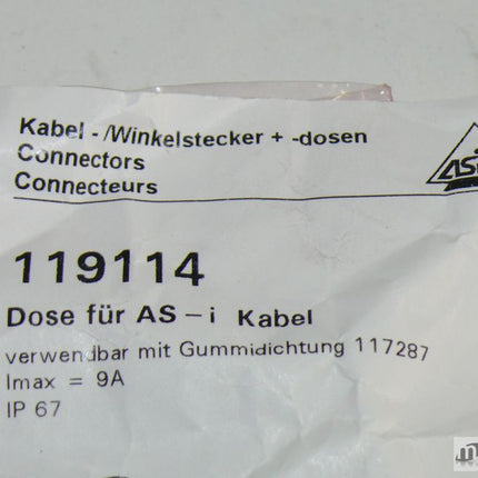 NEU-OVP Baumer 119114 Kabel- Winkelstecker Connectors Dose für AS-i Kabel