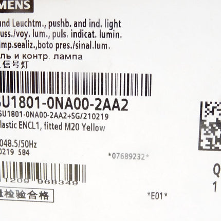 Siemens Gehäuse für Befehlsgeräte 3SU1801-0NA00-2AA2 / Neu OVP