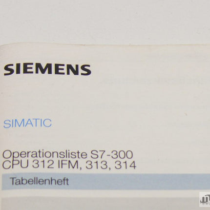 Siemens Simatic S7-300 Tabellenheft EWA 4NEB 710 6032-01