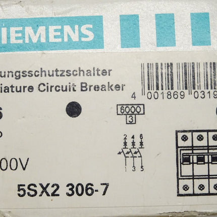 Siemens Sirius 4 Stück 5SX2306-7 Leitungsschutzschalter C6 NEU-OVP