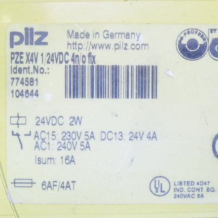 Pilz PZE X4V 1/24VDC 4n/o fix / 774581