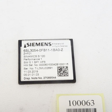 Siemens 6SL3054-0FB11-1BA0-Z Z=F01 SINAMICS S120 CompactFlash Card - Maranos.de
