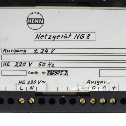 HENN Netzgerät NG8 24V / HE 220V / 50 HZ / 880505.2