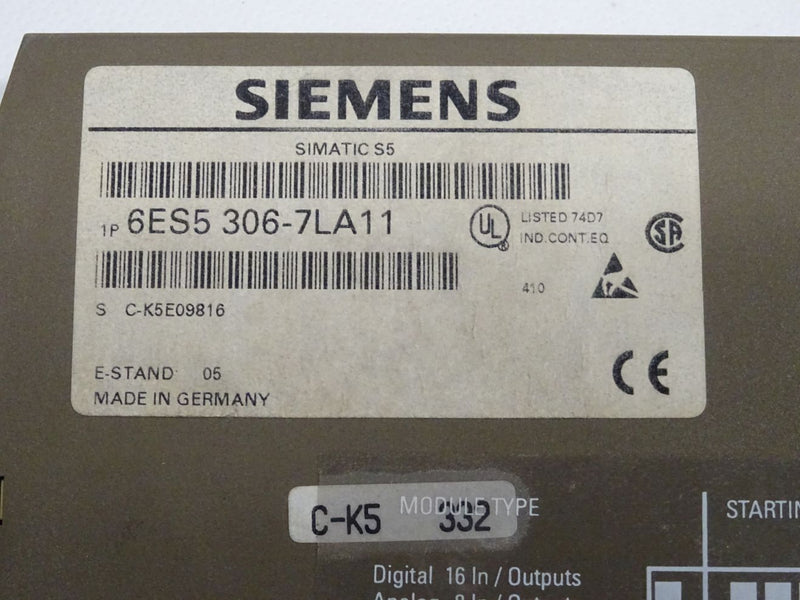 Siemens SIMATIC S5 6ES5306-7LA11 / IM 306 / 6ES5 306-7LA11 E-Stand: 05