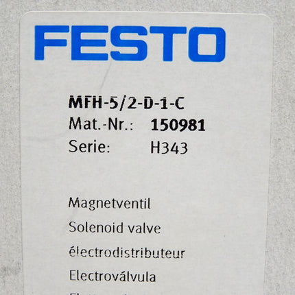 Festo 150981 MFH-5/2-D-1-C Magnetventil / Neu OVP - Maranos.de