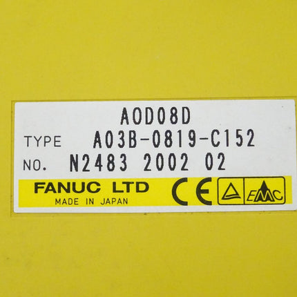 Fanuc A03B-0819-C152 Output Module AOD08D N2483 2002-02