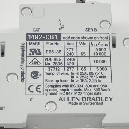 Allen Bradley 1492-CB1G020-N Ser. B Leistungsschutzschalter 1492CB1G020N NEU-OVP
