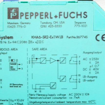 Pepperl+Fuchs K-System 36774 S KHA6-SR2-Ex1WLB - Maranos.de