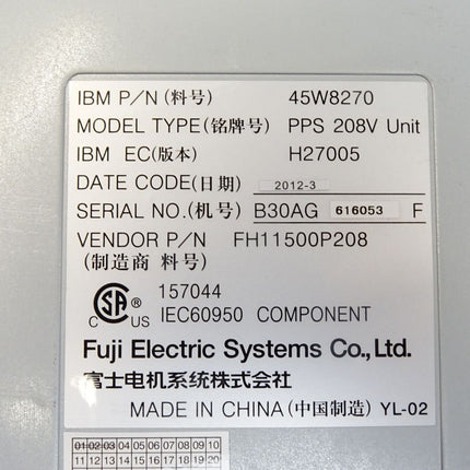 Fuji Electric IBM 45W8270 PPS 208V H27005 - Maranos.de