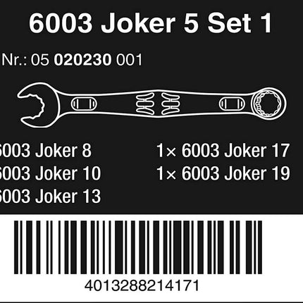 Wera 6003 Joker 5 Set 1 - 05020230001 Ring Maulschlüssel Satz 5 tlg. - Maranos.de