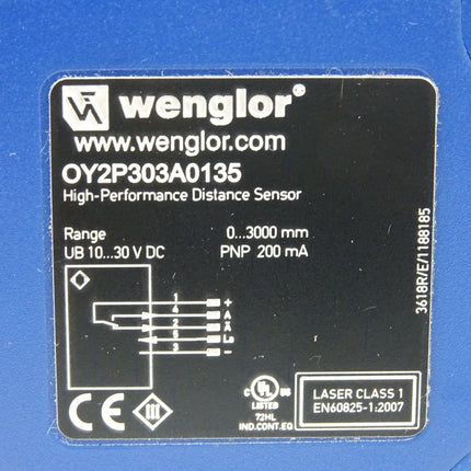 Wenglor OY2P303A0135 Laserdistanzsensor ToF / Neu - Maranos.de