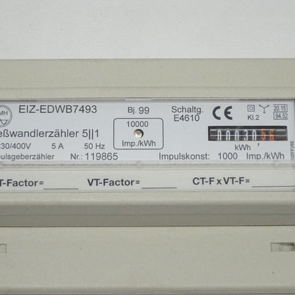 EMH EIZ-EDWB7493 Meßwandlerzähler 5||1 / 3x230/400V / 5A / kWh - Zähler