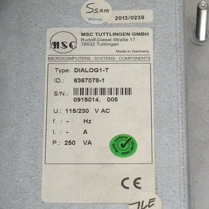 MSC DIALOG1-T Industrie PC 6367078-1 mit WIN XP / 1,5Ghz / 2GB RAM