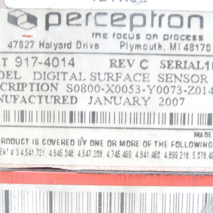 Perceptron Digital Surface Sensor / 917-4014 / S0800-X0053-Y0073-Z0147