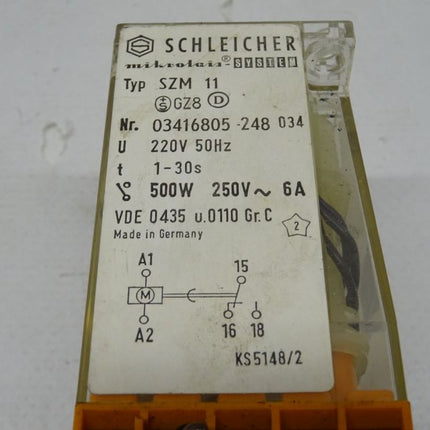 Schleicher SZM 11 / Zeitrelais 500W/250V / 6A