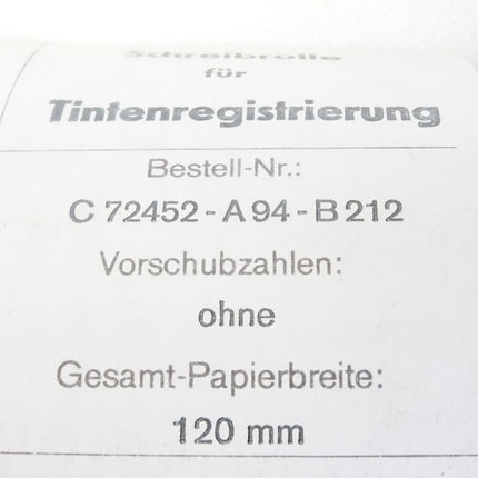 Siemens Schreibrolle für Tintenregistrierung / C72452-A94-B212 / Inhalt : 5 Rollen Neu OVP + 1 Rolle geöffnet