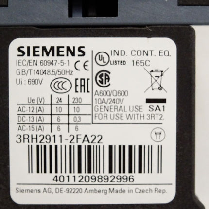 Siemens Sirius Leistungsschütz 3RT2016-2EP01 + 3RH2911-2FA22 - Maranos.de