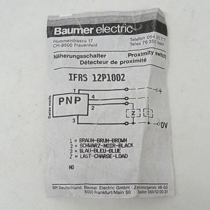 Baumer electric IFRS12P1002 Näherungsschalter IFRS 12P1002