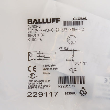 Balluff BMF00EM BMF 243K-PO-C-2A-SA2-S49-00,3 Magnetfeld-Sensor / Neu OVP