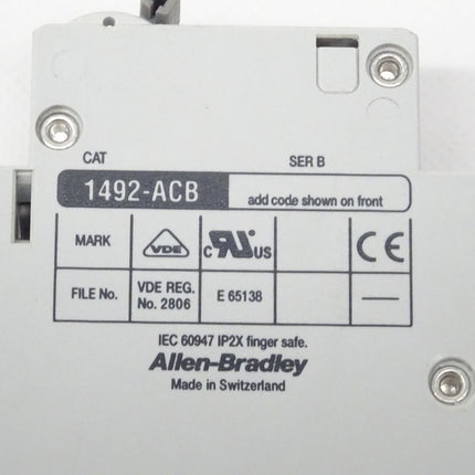 Allen Bradley 1492-ACBH1 Schutzschalter Zubehör 1492 ACBH1 6A / 277 VAC NEU