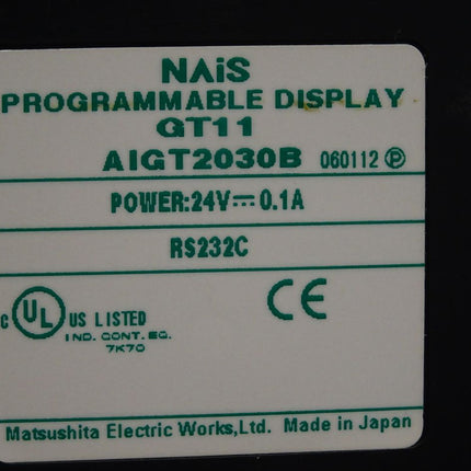 Panasonic Matsushita NAiS Programmable Display GT11 AIGT2030B - Maranos.de