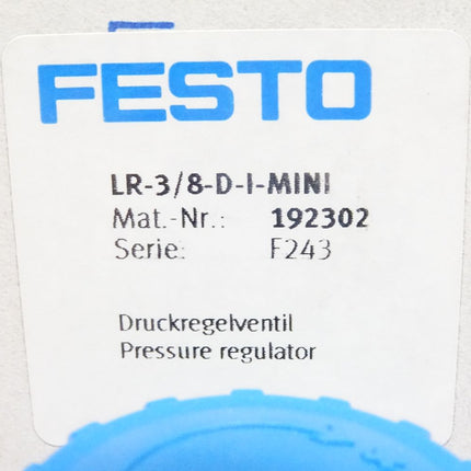 Festo Druckregelventil LR-3/8-D-I-MINI / 192302 / Neu OVP