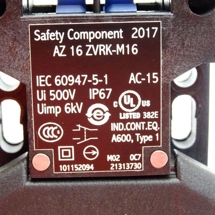 Schmersal  Sicherheitsschalter mit getrenntem Betätiger 101152094 AZ16 ZVRK-M16 / Neu