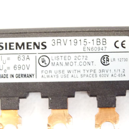 Siemens 3-Phasen Sammelschiene 3RV1915-1BB