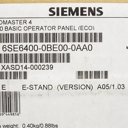 Siemens Micromaster4 MM430 Panel 6SE6400-0BE00-0AA0 BOP-2 / Neu OVP - Maranos.de