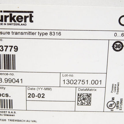 Bürkert 8316 Drucktransmitter 563779 528.99041 / Neu OVP - Maranos.de
