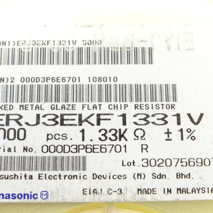 5000x Panasonic ERJ3EK SMD-Widerstand, 1.33kΩ 0603 - NEU