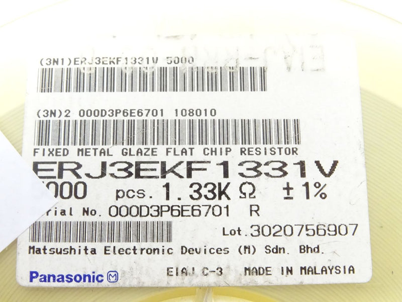 5000x Panasonic ERJ3EK SMD-Widerstand, 1.33kΩ 0603 - NEU