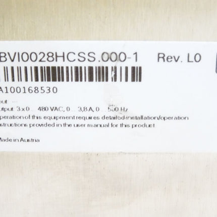 B&R 8BVI0028HCSS.000-1 Rev.L0 ACOPOSmulti I0028 SafeMOTION EnDat 2.2 Wechselrichtermodul 3,8 A 2,87 kW