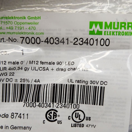 Murr Elektronik Kabel 7000-40341-2340100 / Neu OVP - Maranos.de