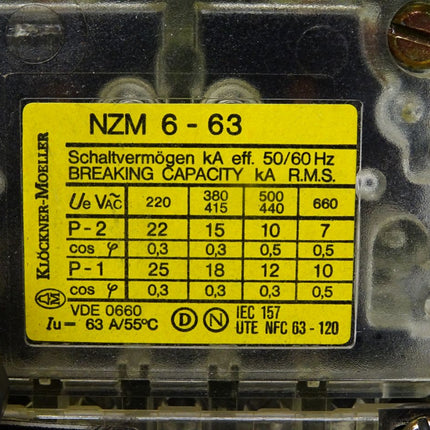 Klöckner Moeller NZM6-63 Leistungsschalter - Maranos.de