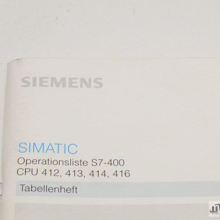 Siemens Simatic S7-400 Tabellenheft C79000-K7000-C403-02