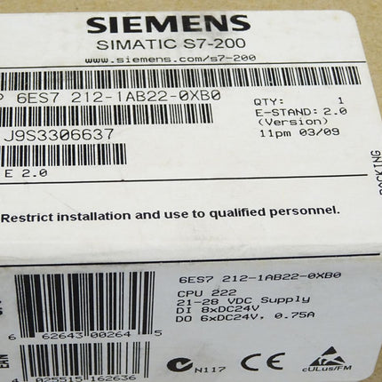 Siemens S7-200 6ES7212-1AB22-0XB0 6ES7 212-1AB22-0XB0 Neu OVP versiegelt - Maranos.de