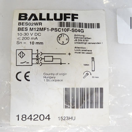 Balluff Induktiver Standardsensor BES02WR BES M12MF1-PSC10F-S04G / Neu OVP